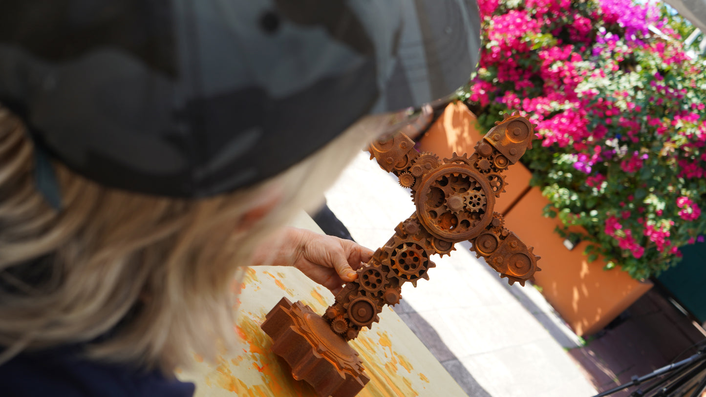 Industrial Gear Cross (Rust)